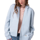 Poleron Mujer W Cat Patch Full Zip Celeste