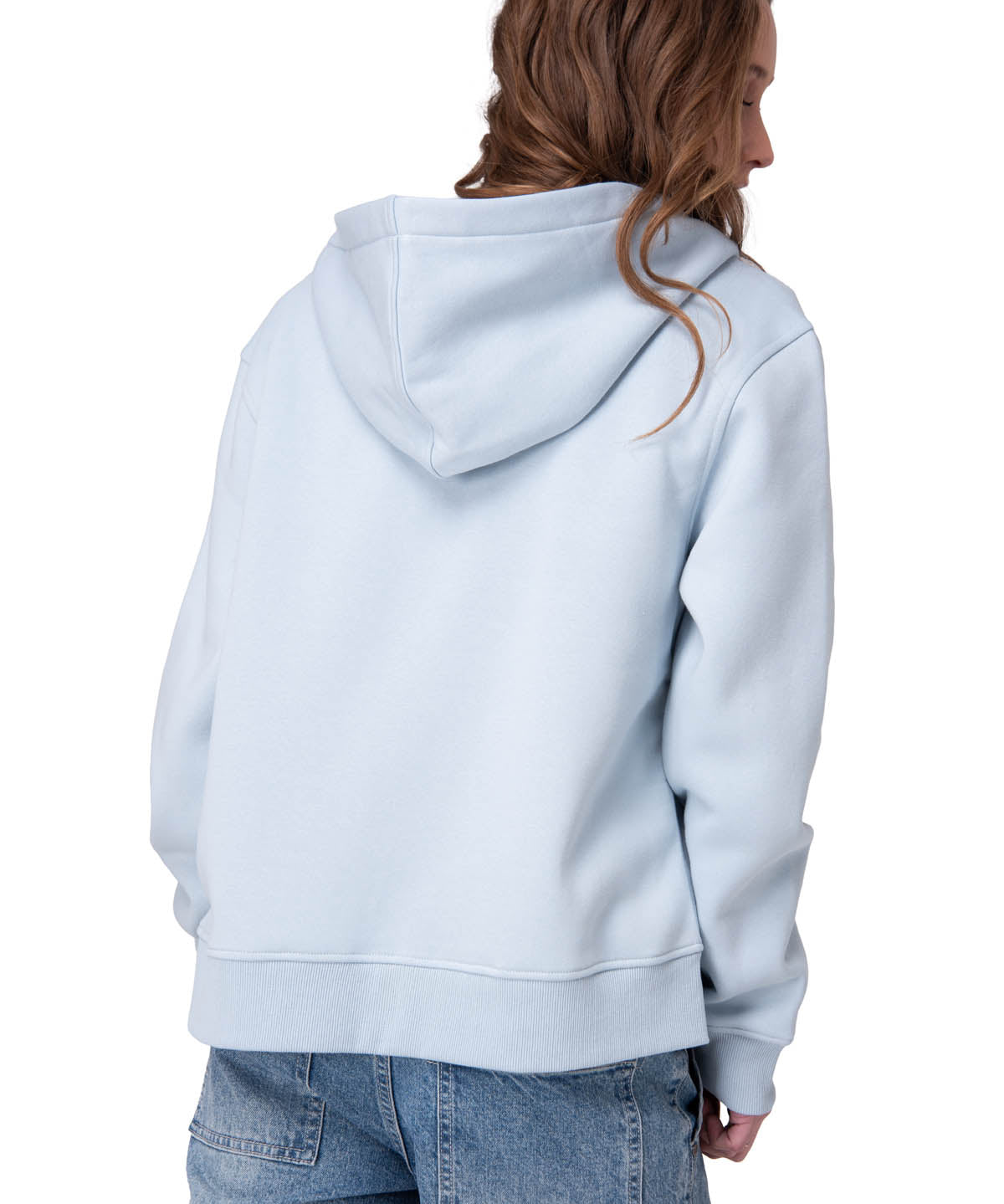 Poleron Mujer W Cat Patch Full Zip Celeste