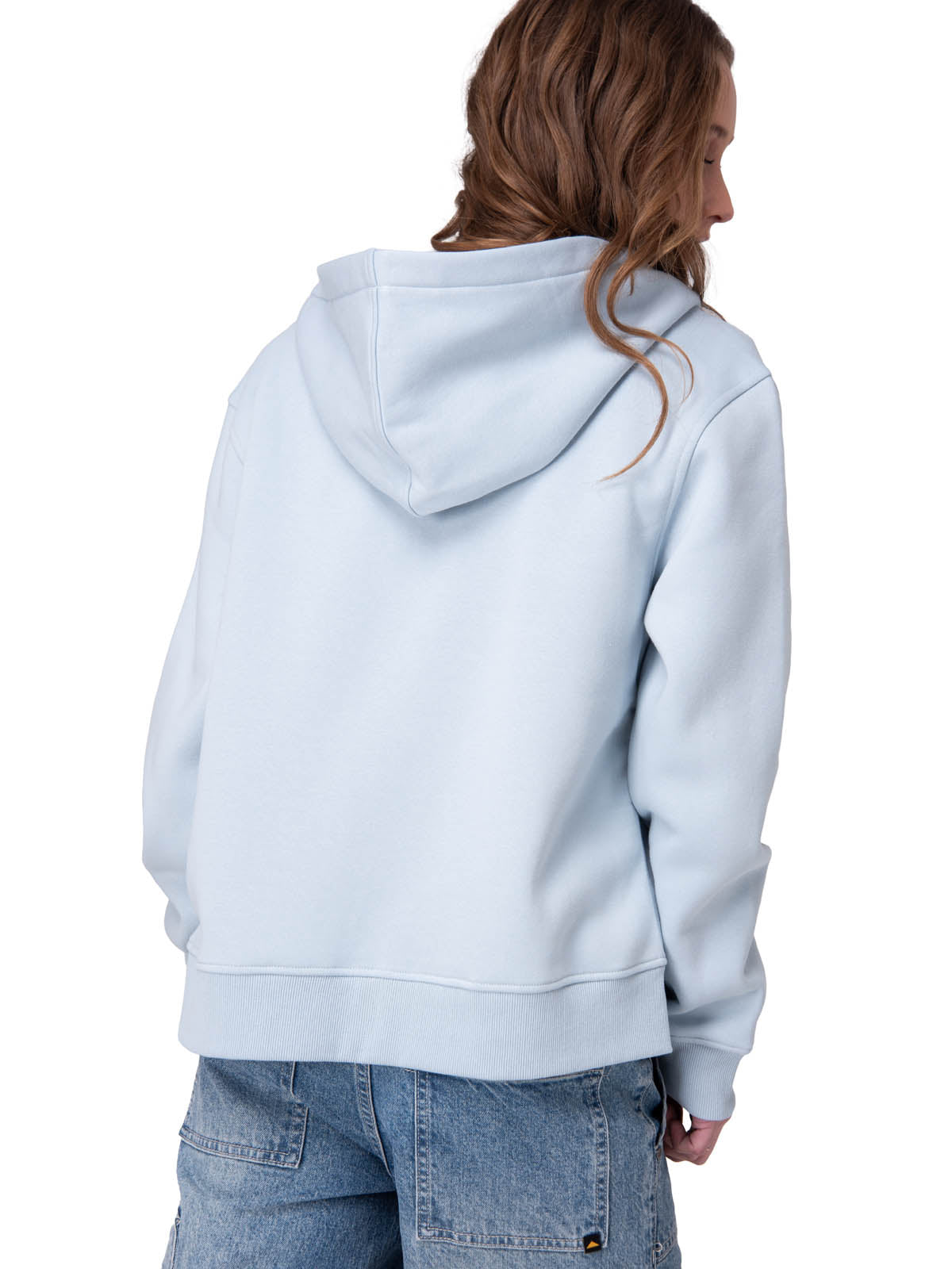 Poleron Mujer W Cat Patch Full Zip Celeste