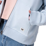 Poleron Mujer W Cat Patch Full Zip Celeste