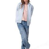 Poleron Mujer W Cat Patch Full Zip Celeste