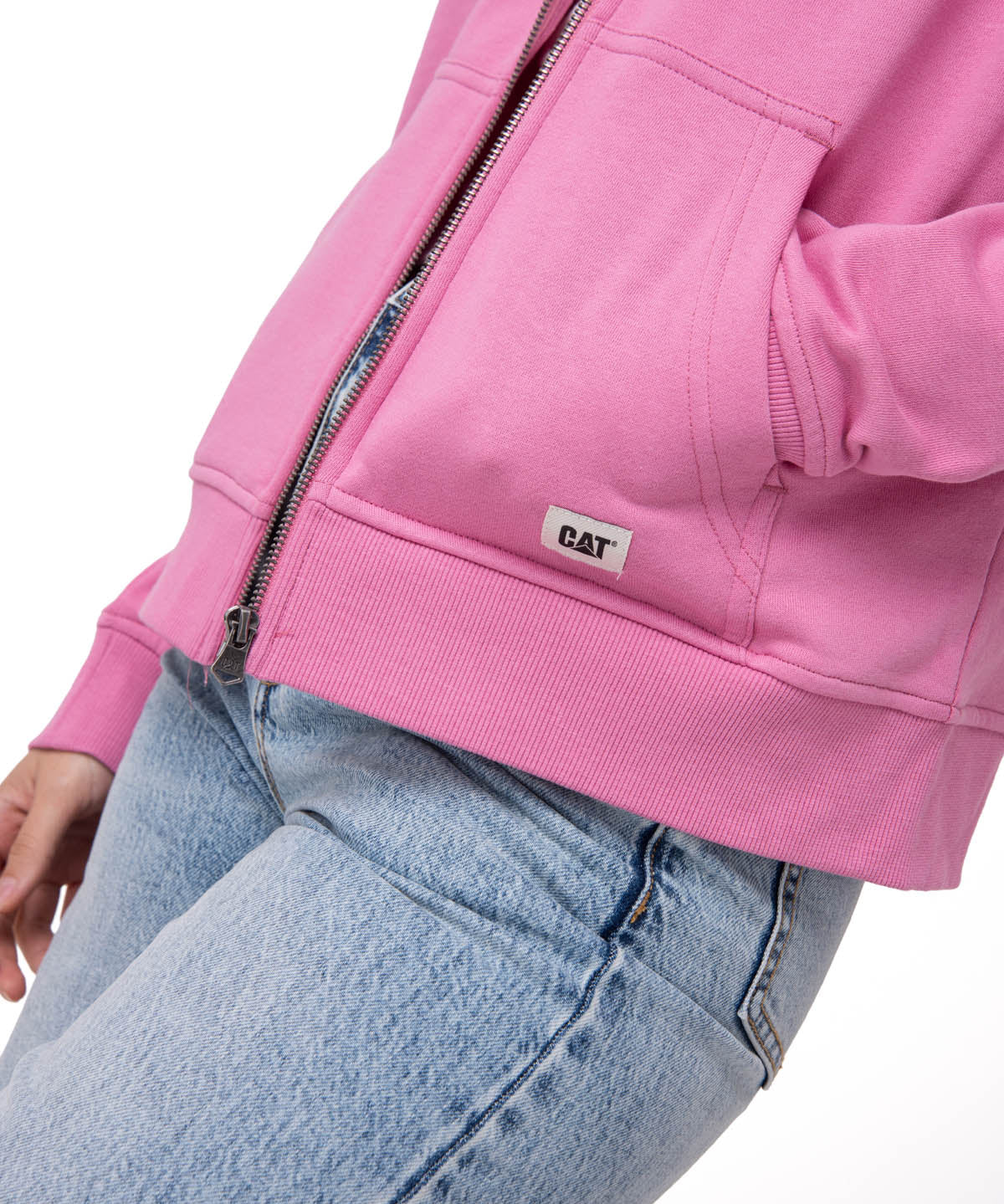 Polerón Con Gorro Mujer Patch Full Zip Rosa Cat