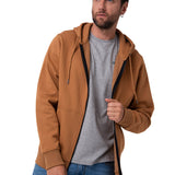 Polerón Con Gorro Hombre CAT Patch Full Zip Café Cat