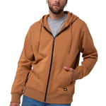 Polerón Con Gorro Hombre CAT Patch Full Zip Café Cat