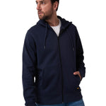 Polerón Con Gorro Hombre CAT Patch Full Zip Azul Oscuro Cat