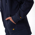 Polerón Con Gorro Hombre CAT Patch Full Zip Azul Oscuro Cat