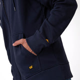 Polerón Con Gorro Hombre CAT Patch Full Zip Azul Oscuro Cat