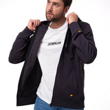 Polerón Con Gorro Hombre CAT Patch Full Zip Negro Cat