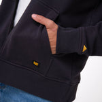 Polerón Con Gorro Hombre CAT Patch Full Zip Negro Cat