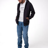 Polerón Con Gorro Hombre CAT Patch Full Zip Negro Cat