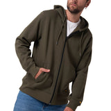 Polerón Con Gorro Hombre CAT Patch Full Zip Verde Cat