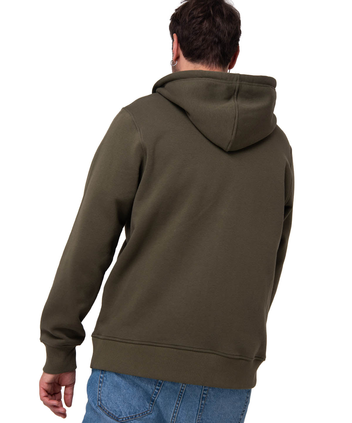 Polerón Con Gorro Hombre CAT Patch Full Zip Verde Cat