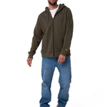 Polerón Con Gorro Hombre CAT Patch Full Zip Verde Cat