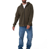 Polerón Con Gorro Hombre CAT Patch Full Zip Verde Cat