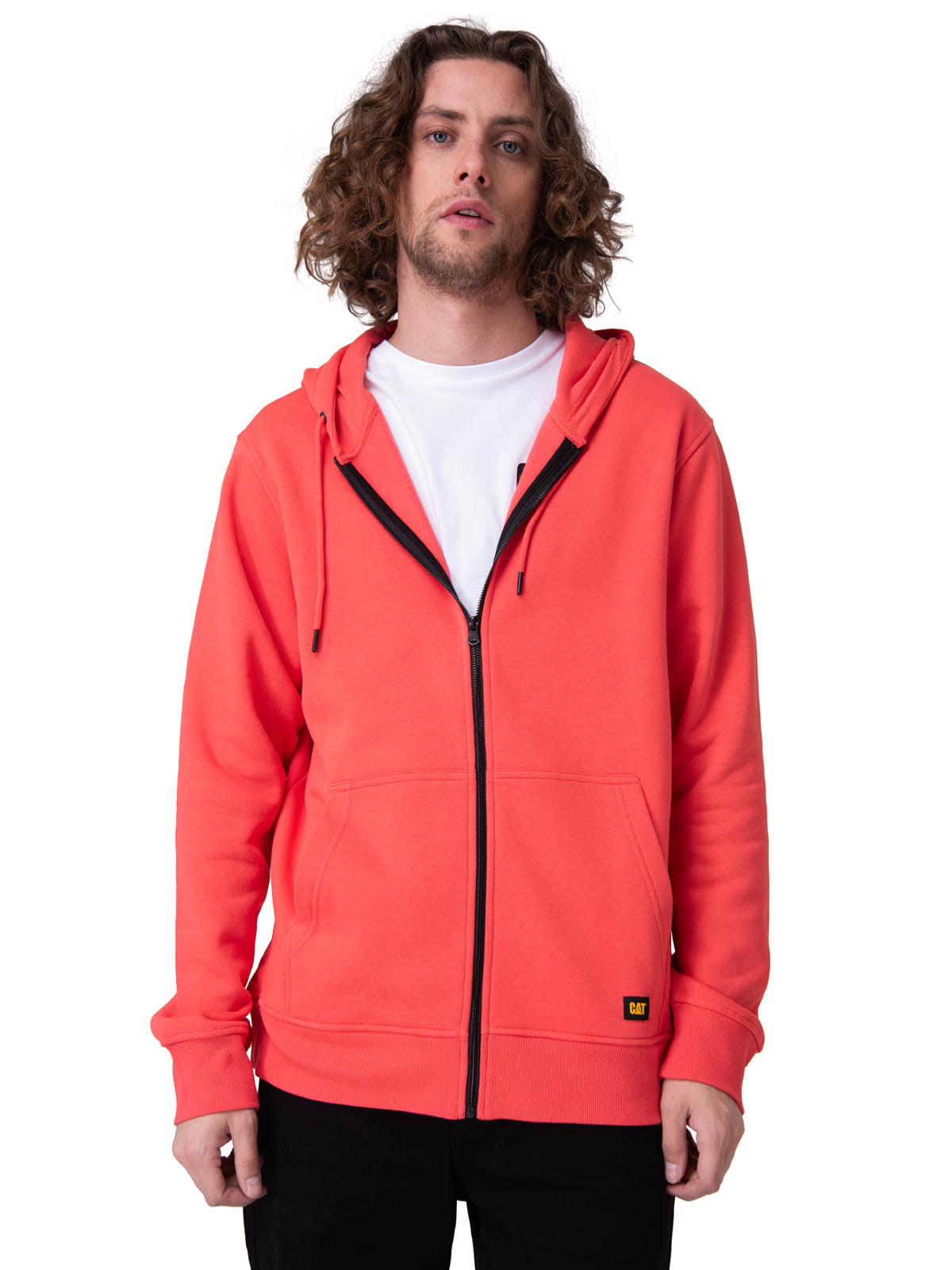 Poleron Hombre Fleece Cat Patch Ful Rosado