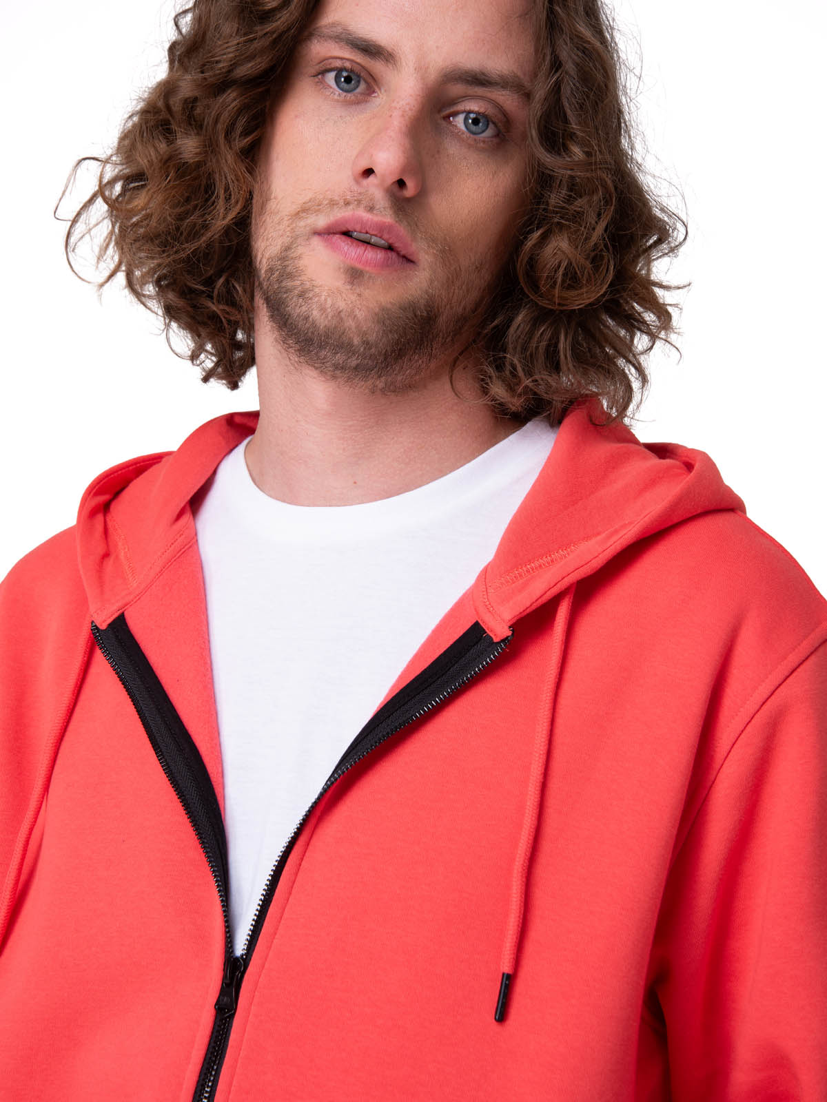 Poleron Hombre Fleece Cat Patch Ful Rosado