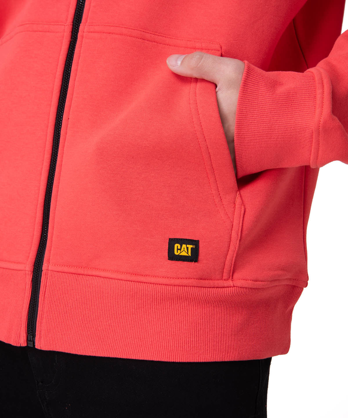 Poleron Hombre Fleece Cat Patch Ful Rosado