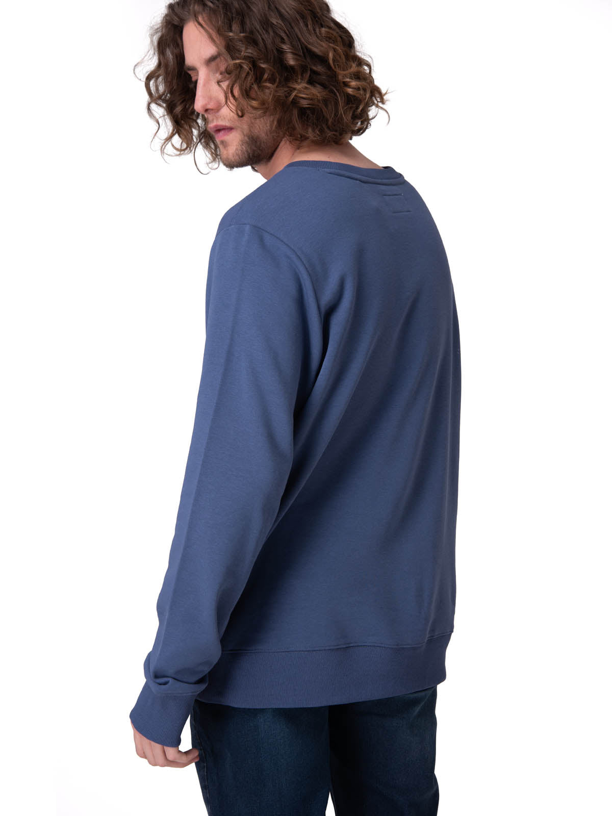 Poleron Hombre Cat Patch French Ter Azul