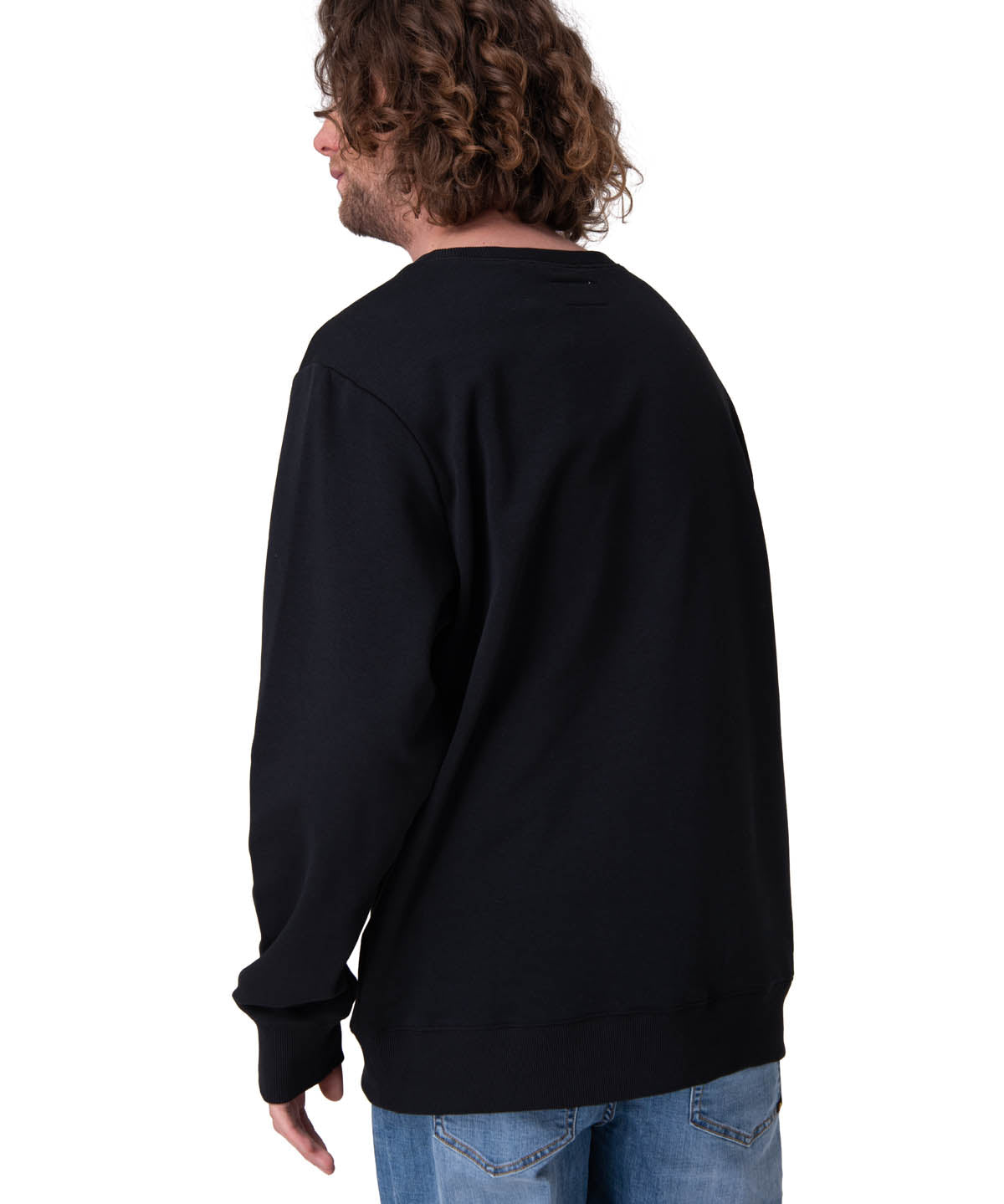 Poleron Hombre French Terry Cw Neck Negro