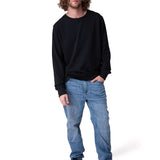 Poleron Hombre French Terry Cw Neck Negro