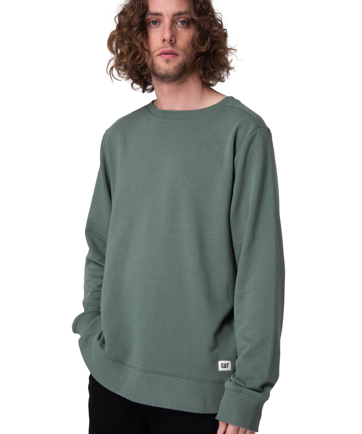 Poleron Hombre Cat Patch French Ter Verde