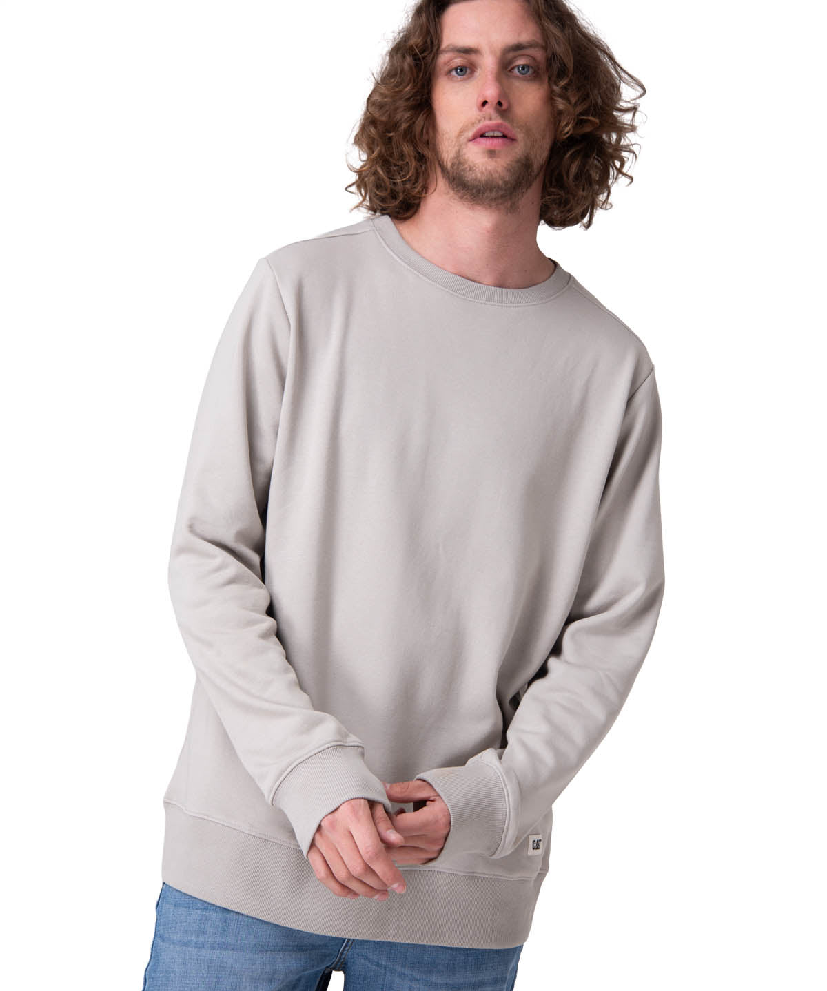 Poleron Hombre Cat Patch French Ter Gris