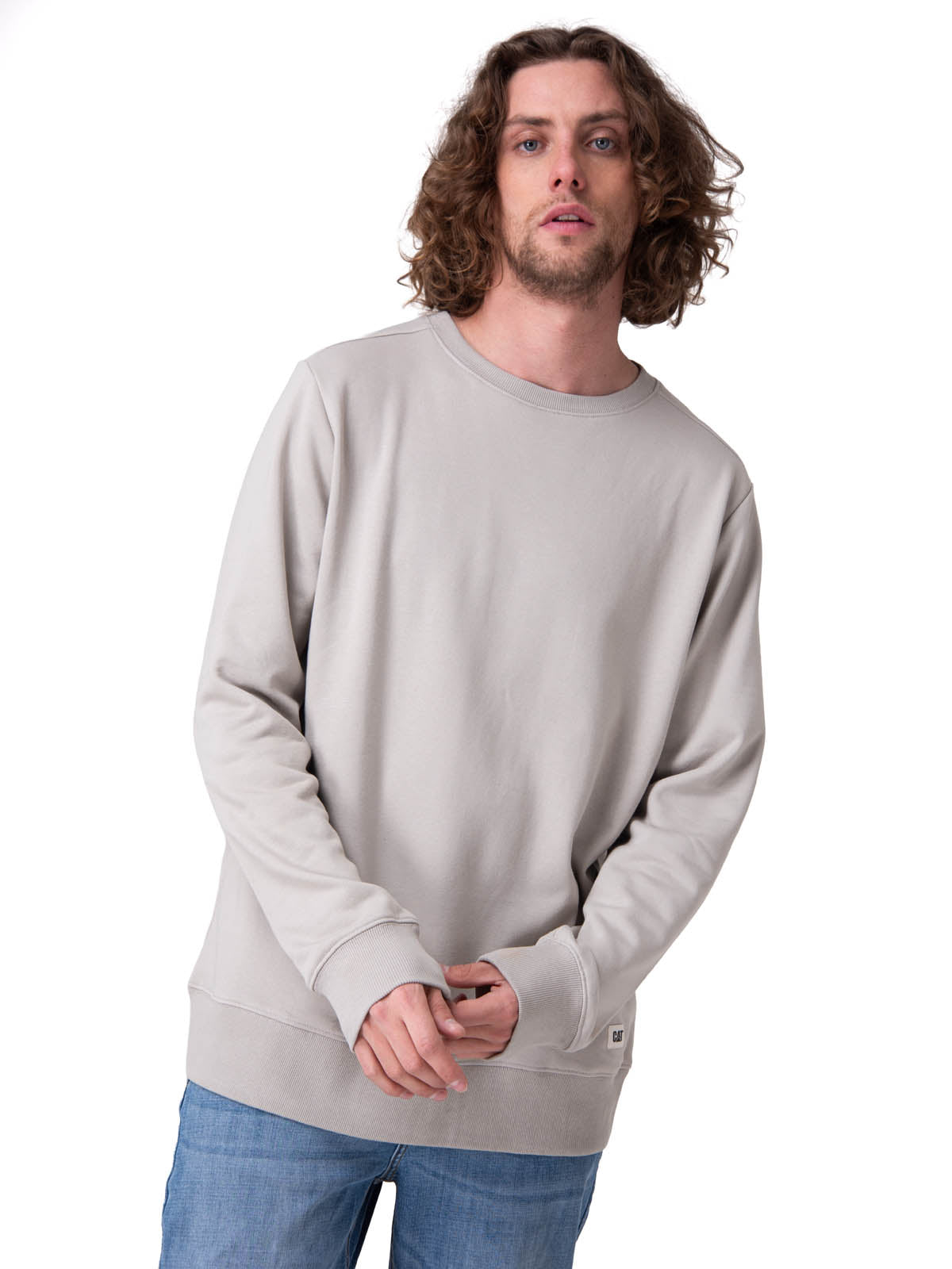 Poleron Hombre Cat Patch French Ter Gris