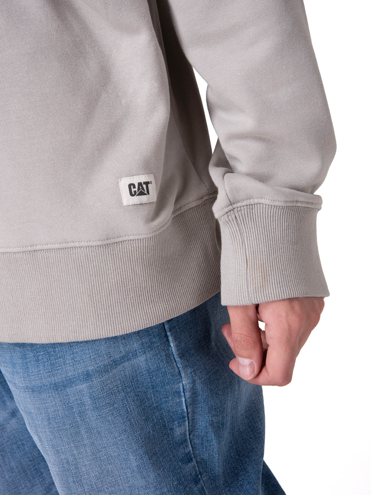 Poleron Hombre Cat Patch French Ter Gris