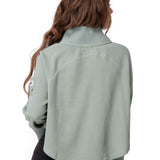 Poleron Mujer Waffle Pull-Over Verde