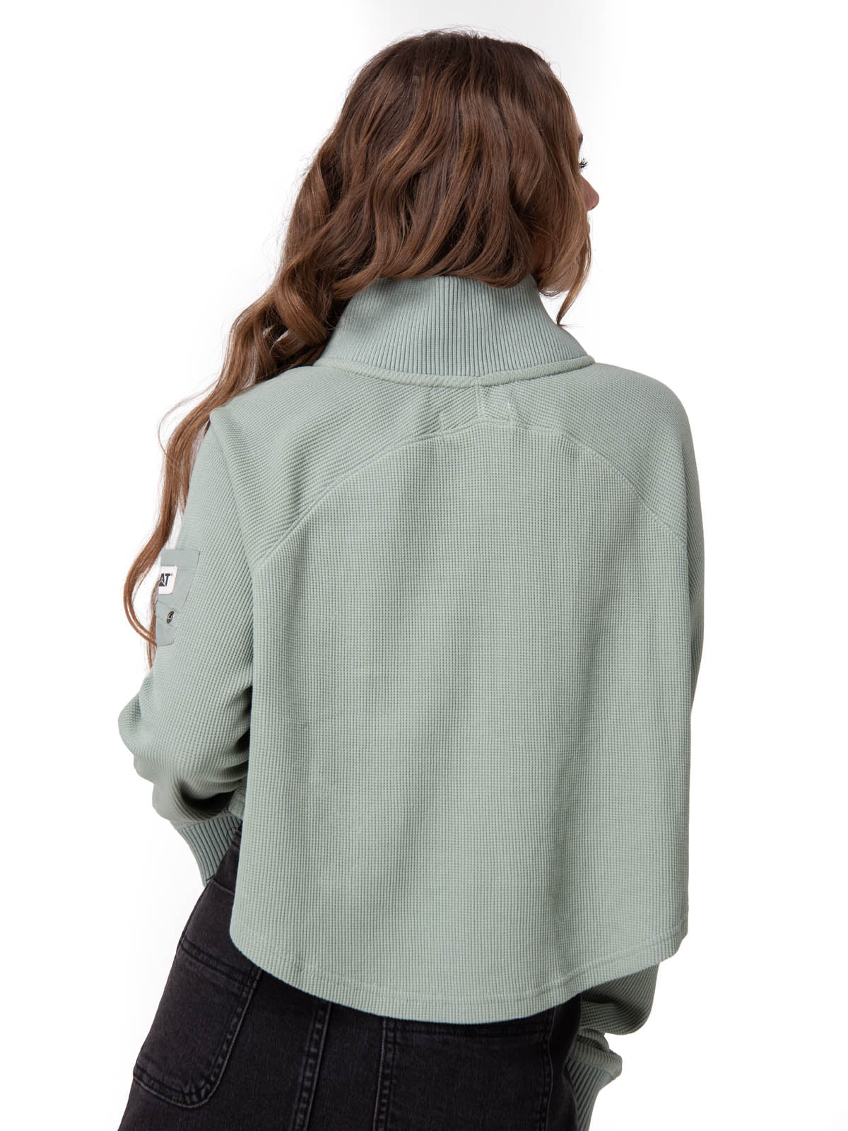 Poleron Mujer Waffle Pull-Over Verde