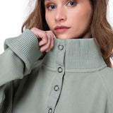 Poleron Mujer Waffle Pull-Over Verde