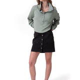 Poleron Mujer Waffle Pull-Over Verde