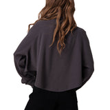 Poleron Mujer Waffle Pull-Over Negro