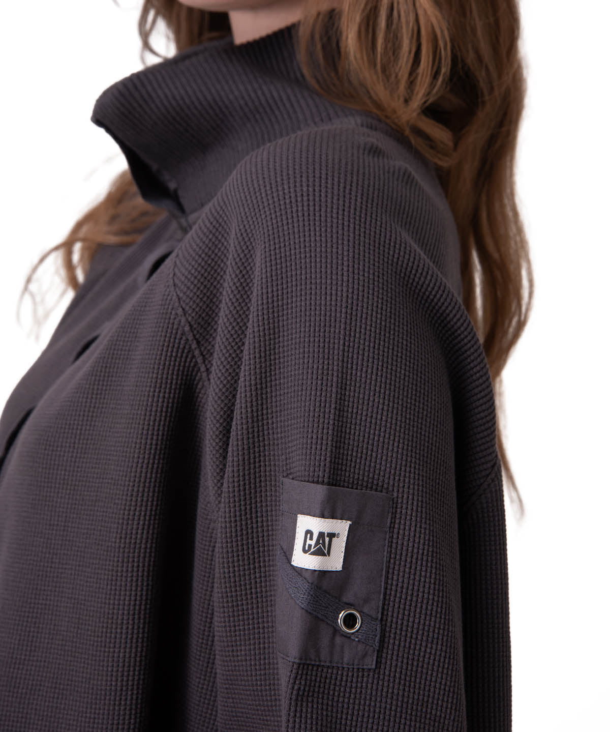 Poleron Mujer Waffle Pull-Over Negro
