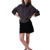 Poleron Mujer Waffle Pull-Over Negro