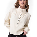Poleron Mujer Waffle Pull-Over Rosado