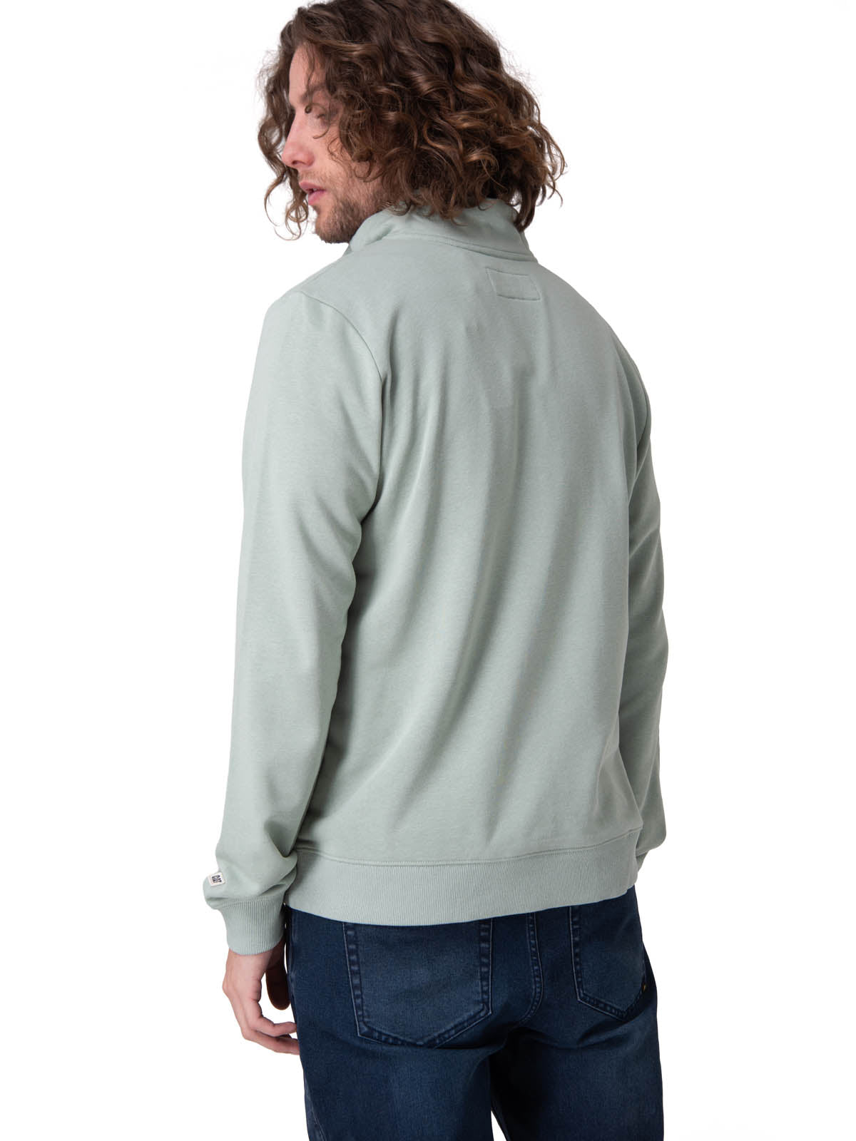 Poleron Hombre Quarter Zip Cozy Pul Verde