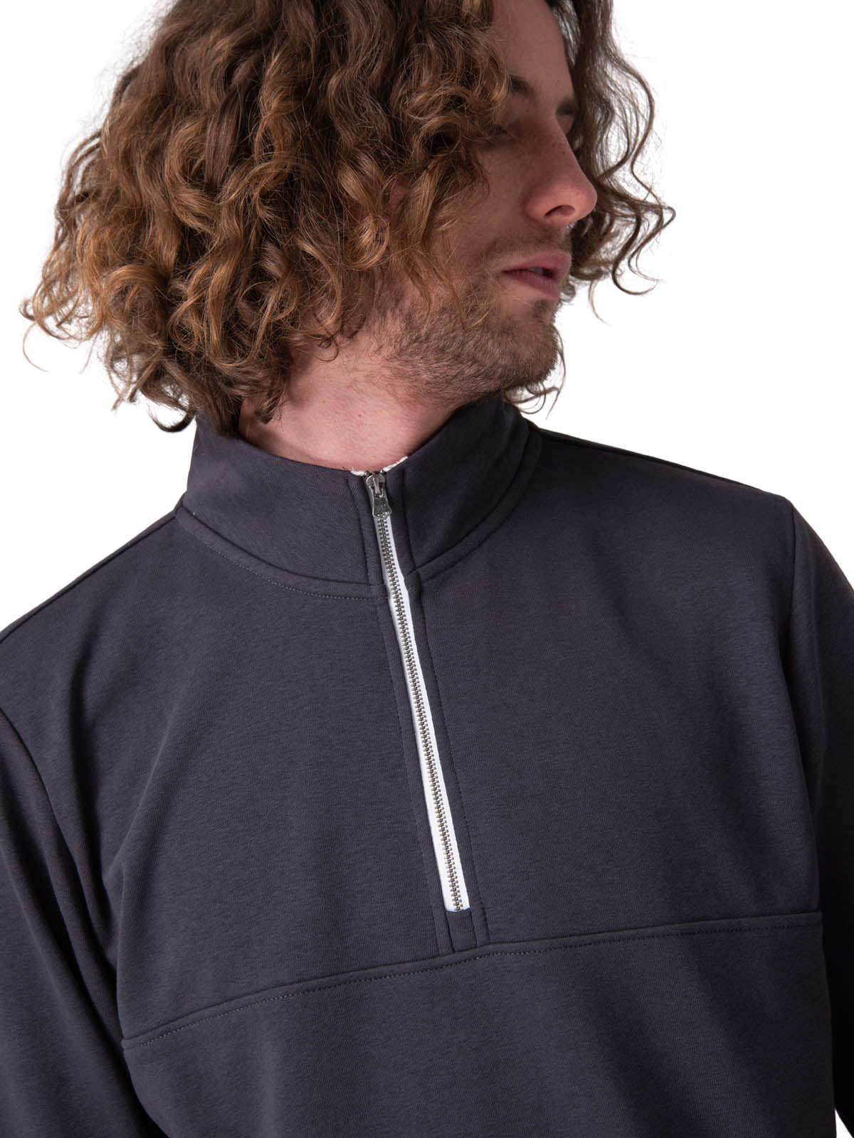 Poleron Hombre Quarter Zip Cozy Pul Negro