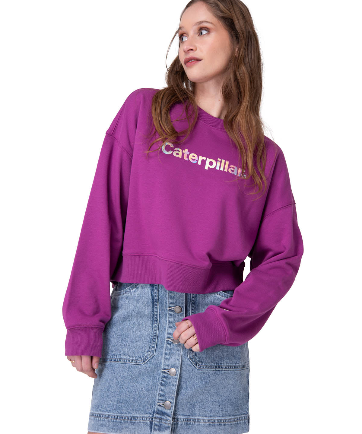 Poleron Mujer Relaxed Caterpillar Morado