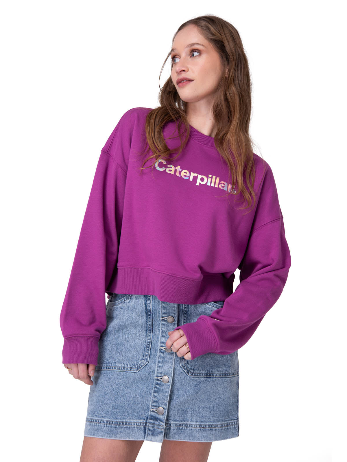 Poleron Mujer Relaxed Caterpillar Morado