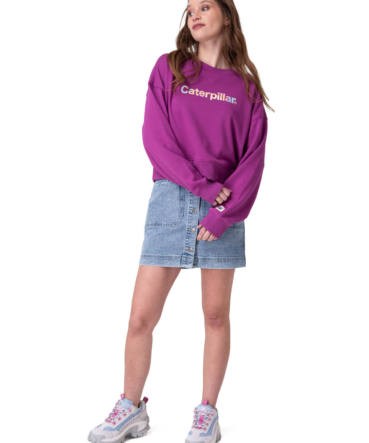 Poleron Mujer Relaxed Caterpillar Morado