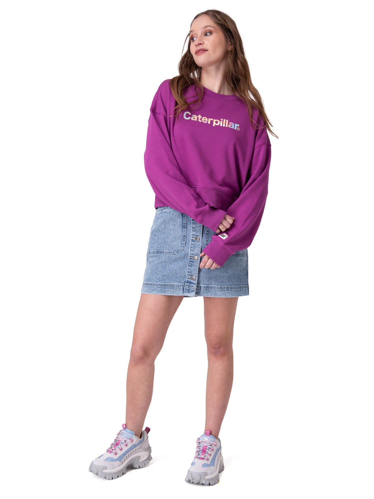 Poleron Mujer Relaxed Caterpillar Morado