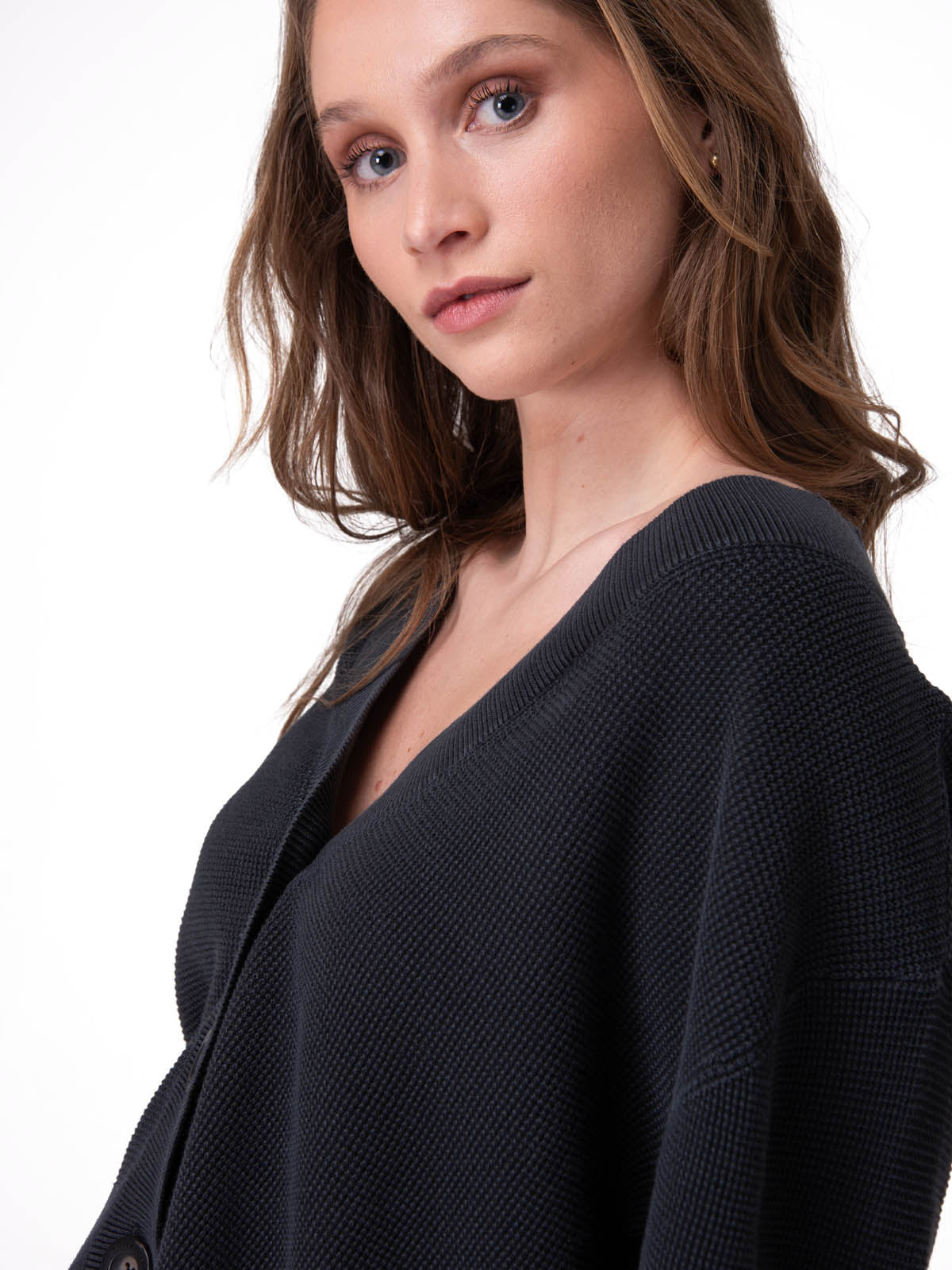 Sweater Mujer Full Fashion Cardiga Negro