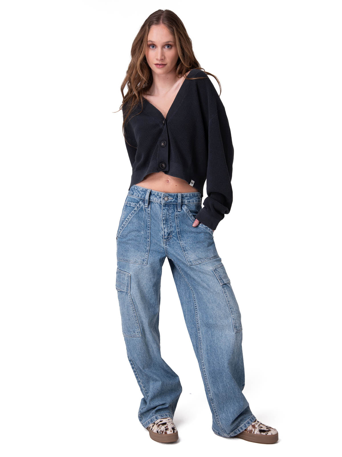 Sweater Mujer Full Fashion Cardiga Negro