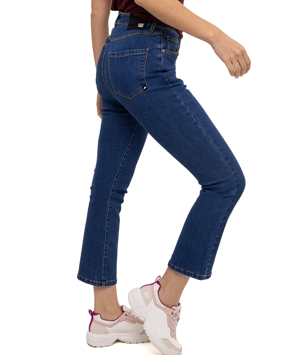Jeans Casual Mujer W High Rise Crop Bootcut Jean Azul Cat