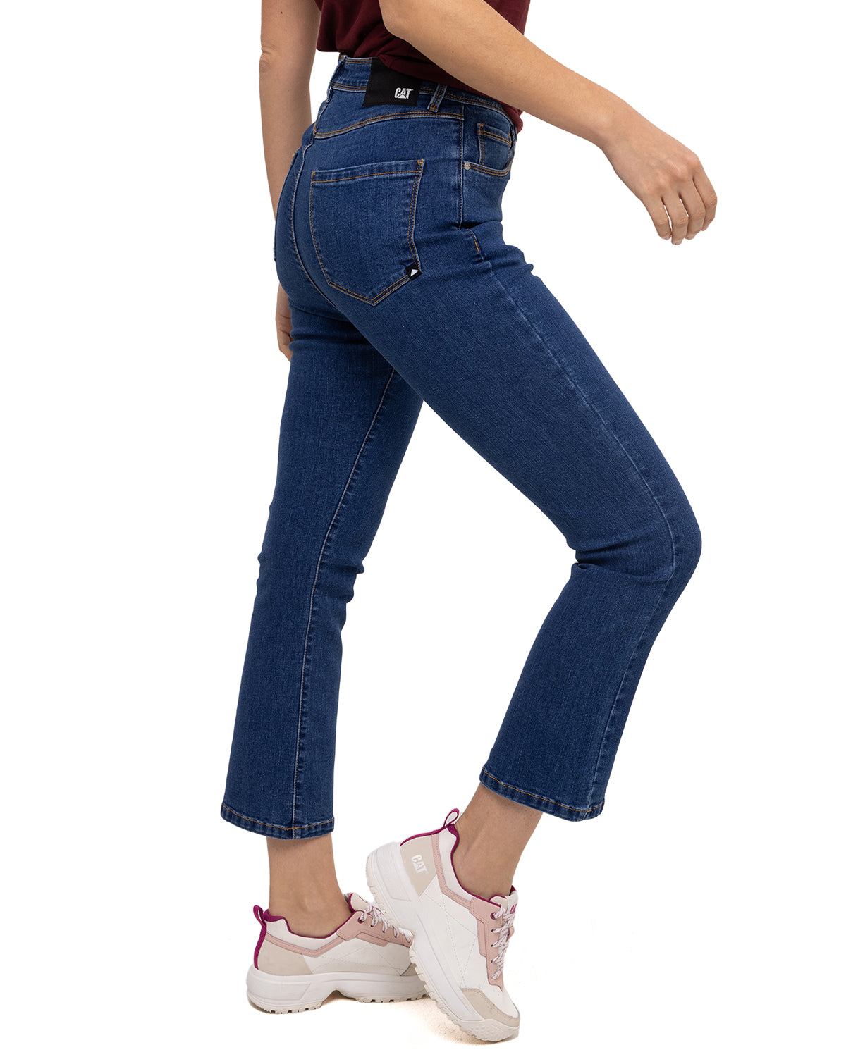 Jeans Casual Mujer W High Rise Crop Bootcut Jean Azul Cat