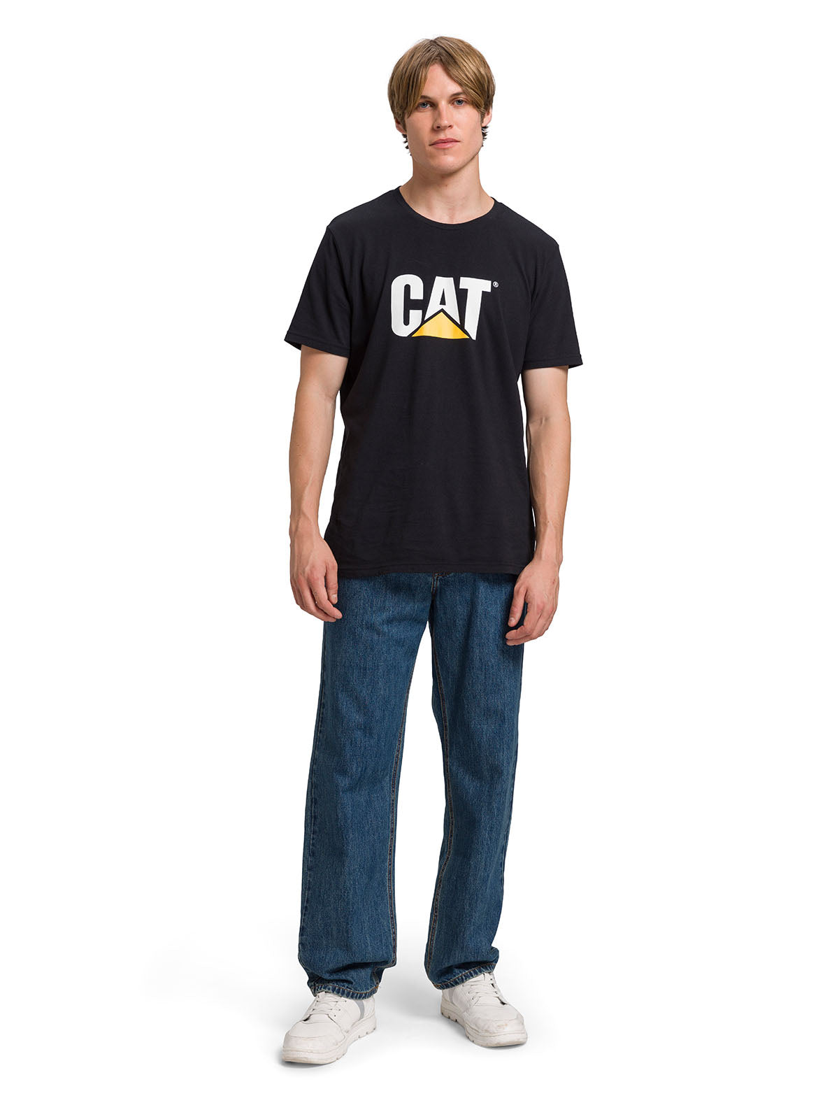 Jeans Recto Hombre Rigid Denim Straight Azul Marino Cat