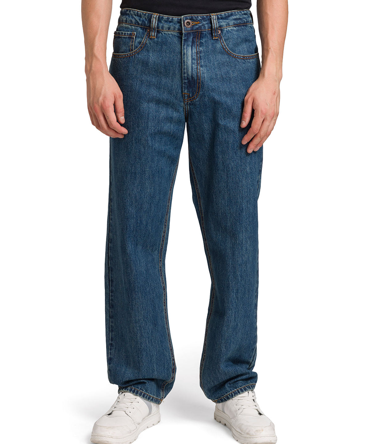 Jeans Recto Hombre Rigid Denim Straight Azul Marino Cat