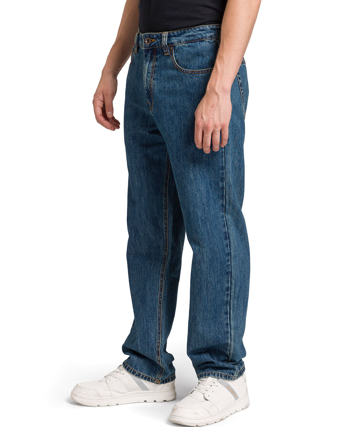 Jeans Recto Hombre Rigid Denim Straight Azul Marino Cat