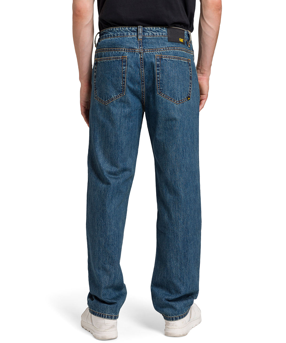 Jeans Recto Hombre Rigid Denim Straight Azul Marino Cat